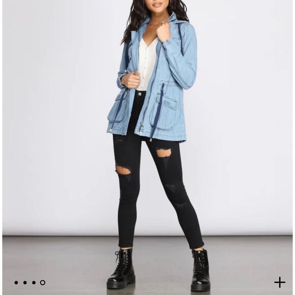 Ashley Vintage charm Windsor Carpe Denim Anorak jacket size medium - Picture 1 of 13